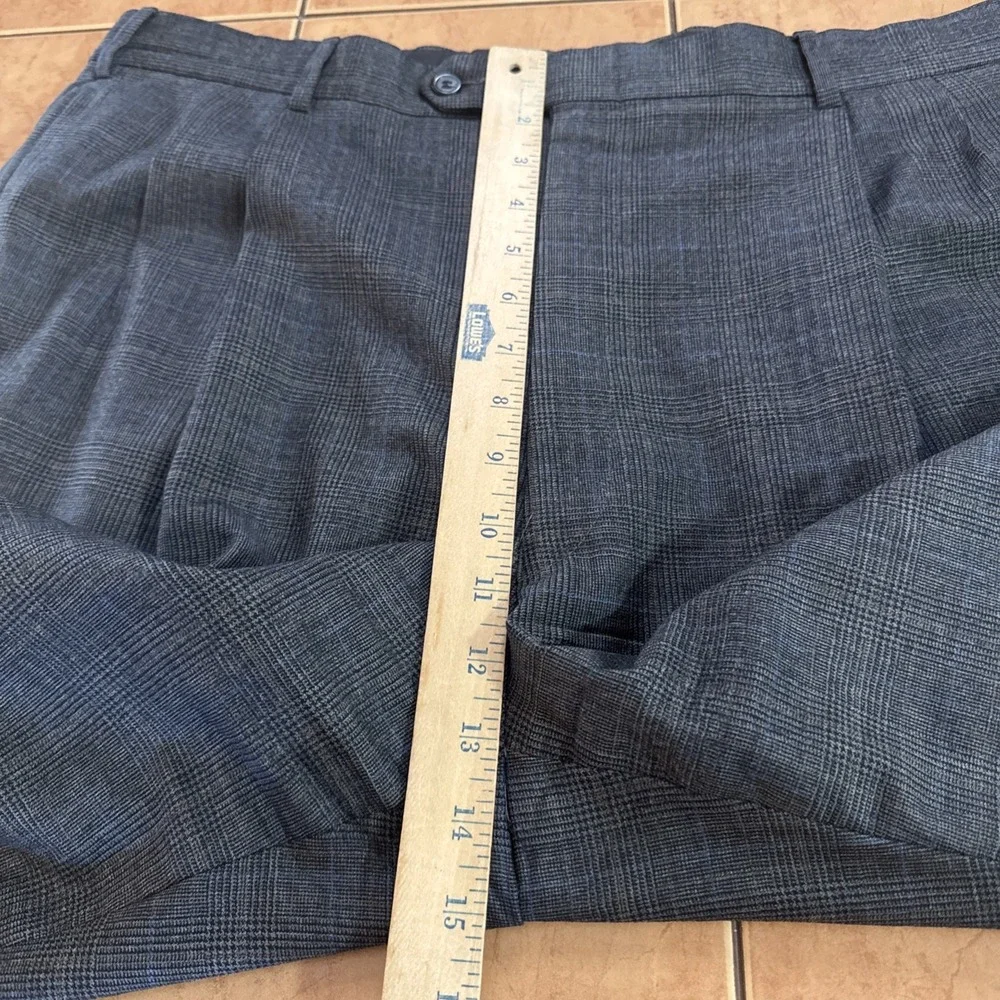 Jos‎ A Bank Sz 44L Suit Jacket Pants 38 x 30 2Pc Gray Blue Glen Plaid 100% Wool